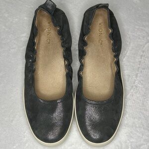 Vionic Uptown Ballet Black Shimmer Ballet-Style Comfort Orthotic Slip-Ons 12